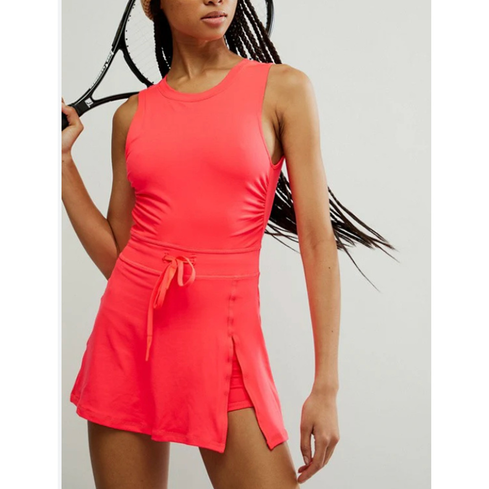 NEW FREE PEOPLE FP MOVEMENT ELECTRIC SUNSET EASY DOES IT MINI DRESS SZ S